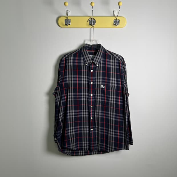 버버리 빈티지 노바 체크 셔츠 M