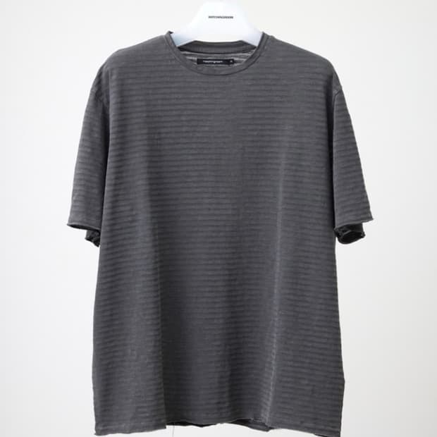 해칭룸 스트라이프 반팔 티