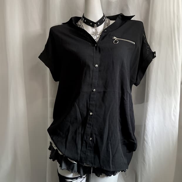 오네갸루 vintage lace shirt 