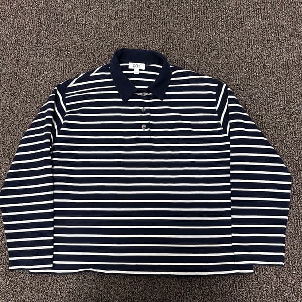 COS 코스 스트라이프 여성 긴팔 카라티 폴로티셔츠 L
