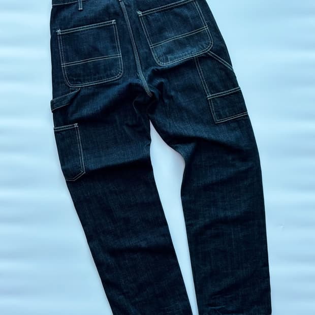 빈티지 콘트라스트 스티치 카펜터 데님 팬츠