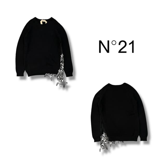  n21 플라워 자수 니트 y13493