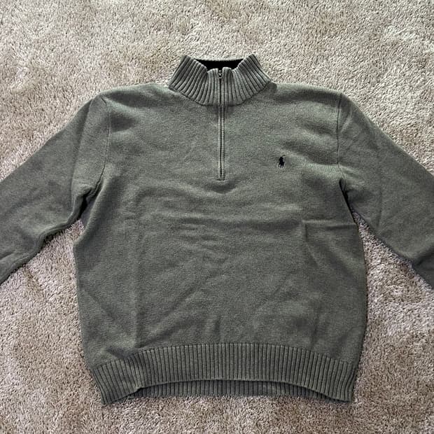 Polo knit jip-up - khaki (100)