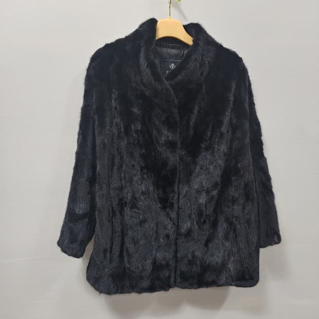 진도 끌레베 블랙 밍크 코트 자켓 프리