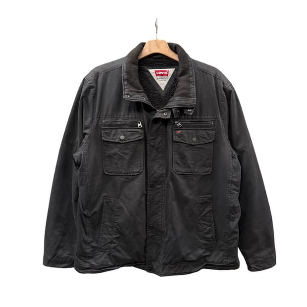  LEVI'S 리바이스 필드자켓 4포켓 스냅버튼 양털기모 디테일 카본블랙