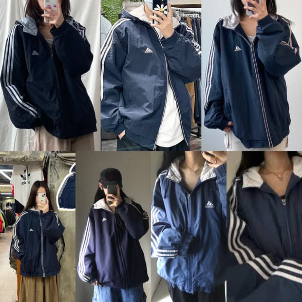 (105) 아디다스 패디드 누빔 후드 점퍼 바람막이 자켓