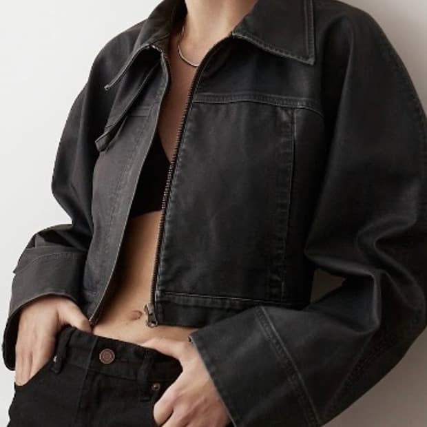 더일마 레더 라이더 크롭 점퍼 자켓