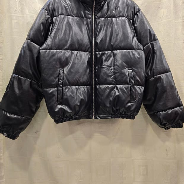 R2 스튜디오 레더 패딩 점퍼 블랙 100~105