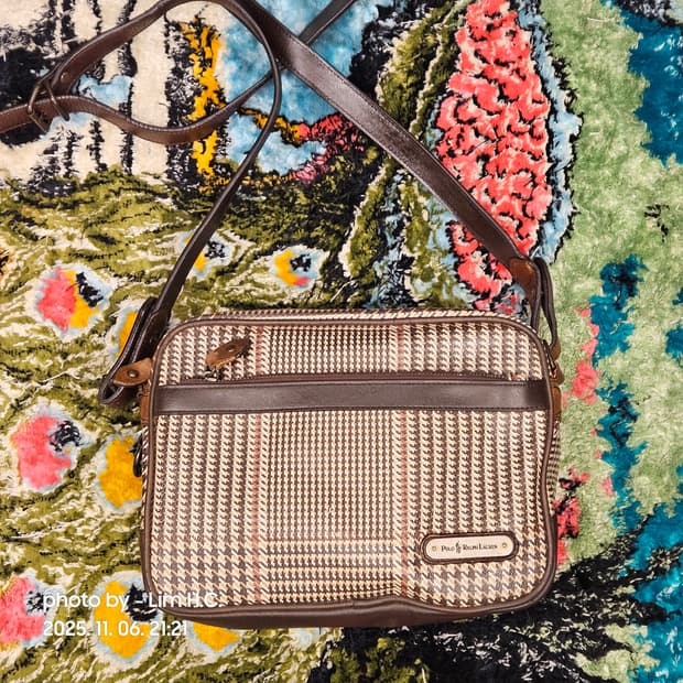 폴로 랄프로렌 하운드투스 체크 크로스백