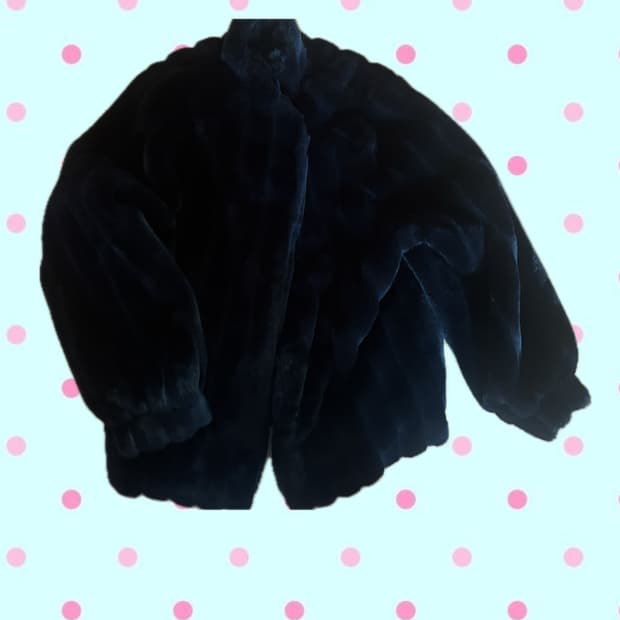 블랙 모리걸갸루 퍼자켓