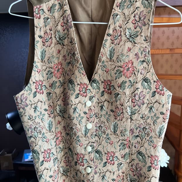 빈티지 플라워 베스트 조끼