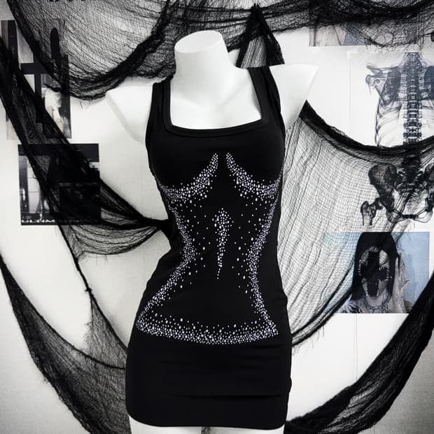 Gal mood printing sleeveless onepiece