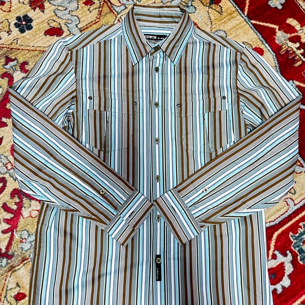 에드윈 투포켓 웨스턴 버튼 스트라이프 셔츠