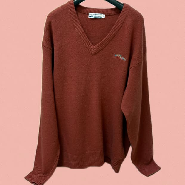 Brick v-neck knit