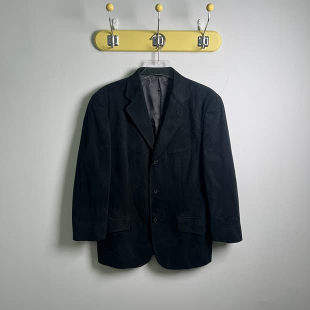 버버리 블랙 스웨이드 싱글 블레이저