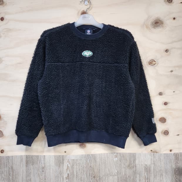 1019) NFL 뉴욕 제츠 뽀글이 맨투맨 블랙