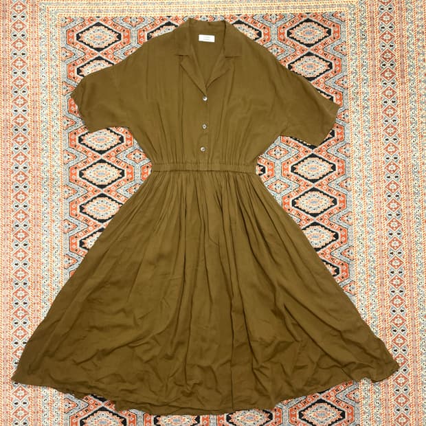 스튜디오톰보이 브라운 린넨 프릴원피스 FREE