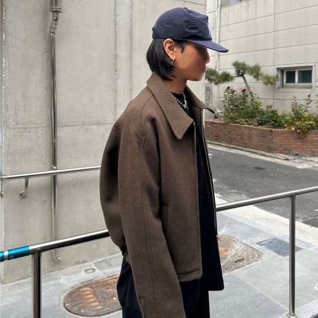 논노드 크롭 디테일 울 자켓