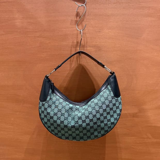 구찌 그린 자카드 호보 숄더백