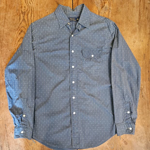 폴로 랄프로렌 인디고 워싱 코튼 스트라이프 셔츠 