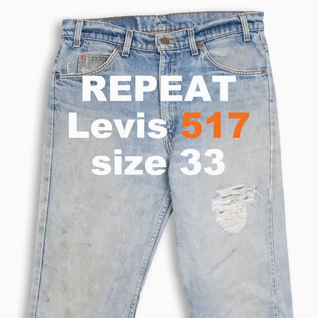 리바이스 517 오렌지탭 연청 90s USA 33인치 OR51734172