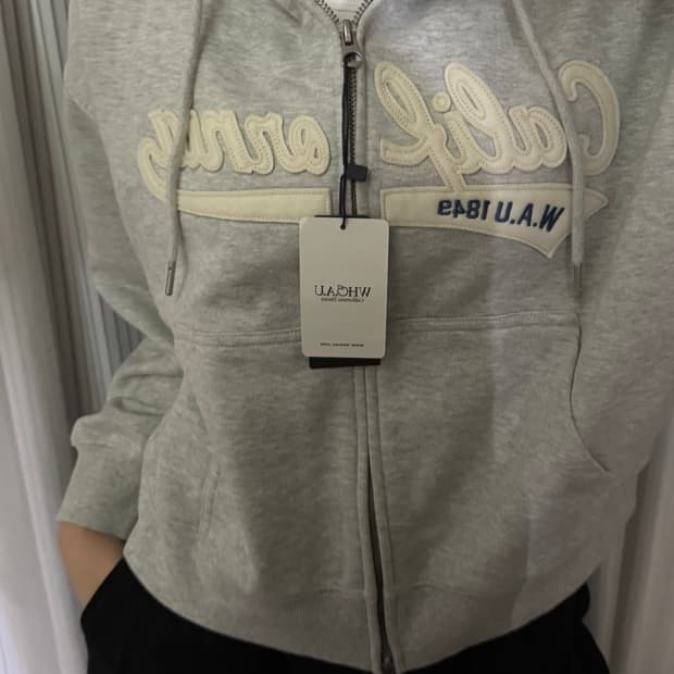 후아유 그레이 후드집업 L