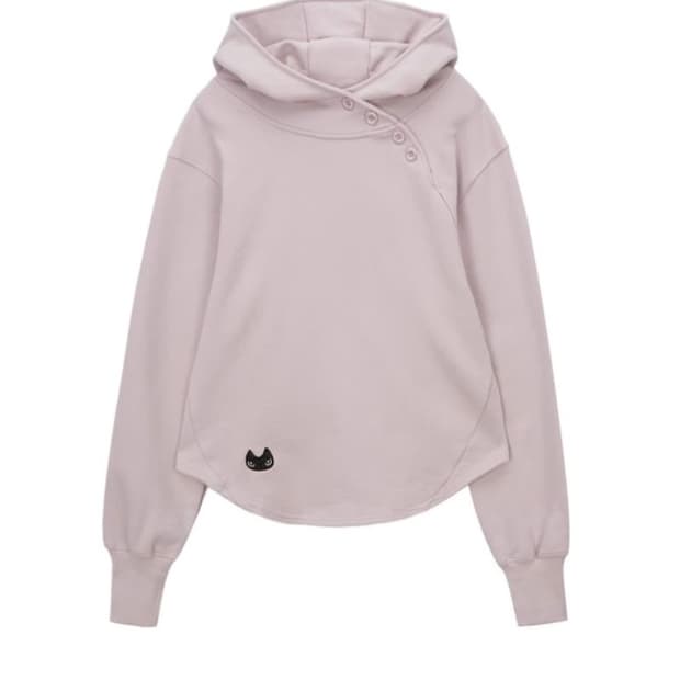 Hugging Button-up pink hoodie 