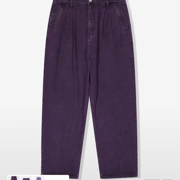 예스아이씨 투턱 데님 팬츠 퍼플