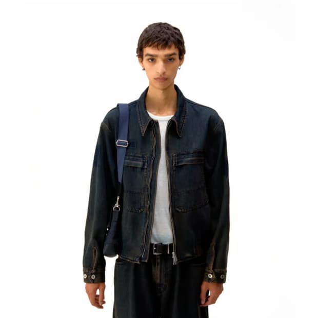 쿠어 틴트 데님 집업 자켓 (인디고브라운) M