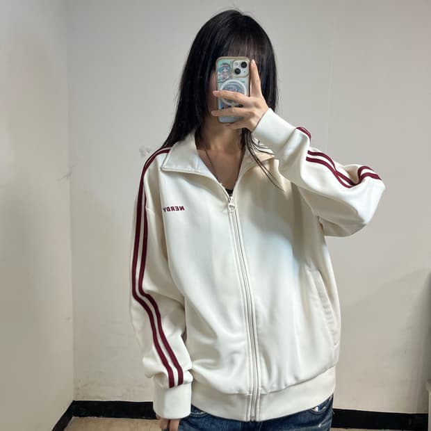 NERDY White & Red Track Jacket