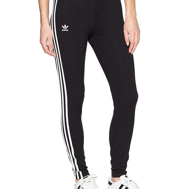 아디다스 오리지널스 우먼 3 스트라이프 타이츠 블랙