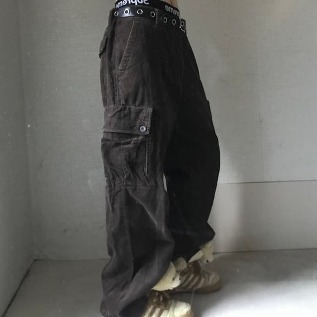 TBJ jeans 브라운 코듀로이 카고팬츠