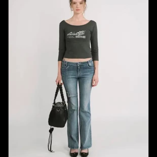 새상품) 쓰리타임즈 아바 부츠컷 진 S