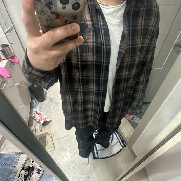 스탠다드 에러 체크셔츠 브라운 M