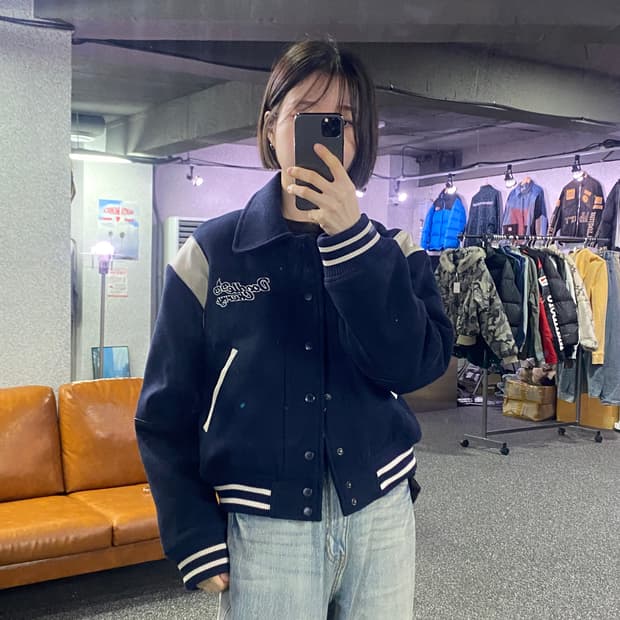 키르시 두들 체리로고 네이비 바시티 B3659