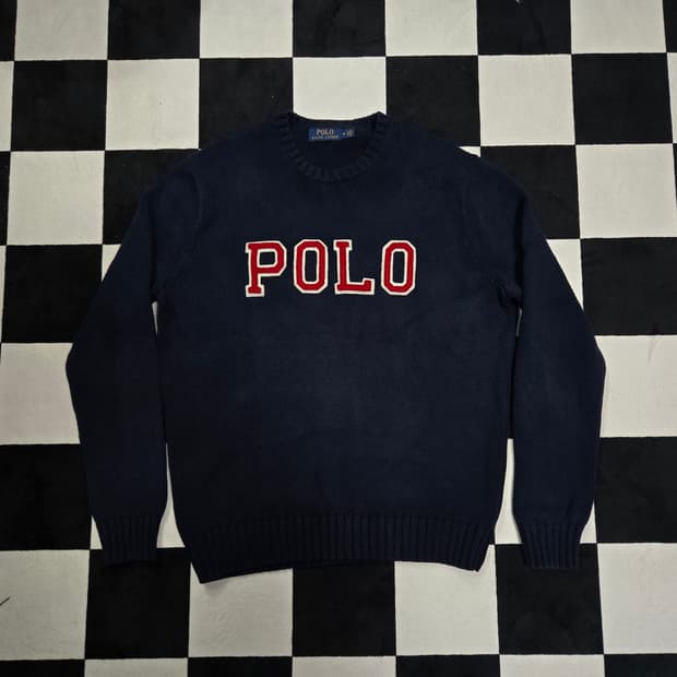 M 폴로랄프로렌 스펠아웃 니트 네이비 변요한니트