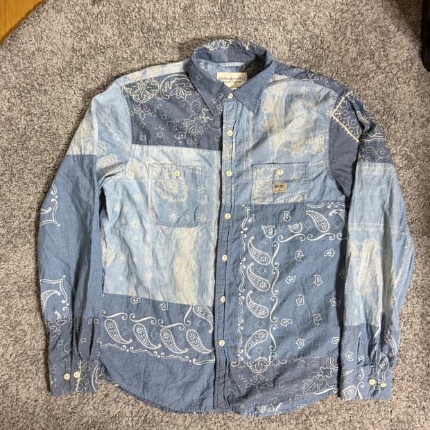 데님앤서플라이 반다나 패치워크 셔츠