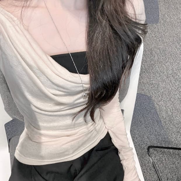 매니크 발레리나 시스루 셔링 티셔츠
