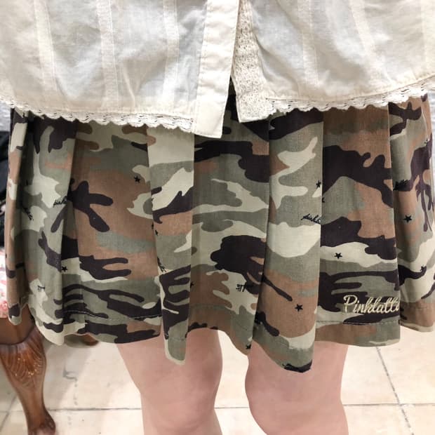 camo mini skirt