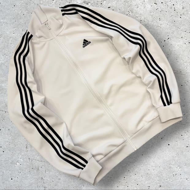 [L] 21s 아디다스 삼선 트랙탑 져지 집업 화이트 D757