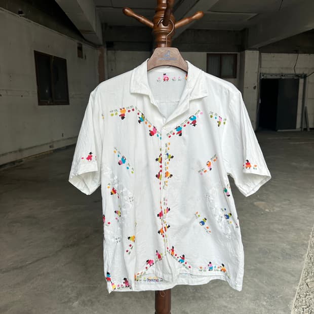 빈티지 패치워크 자수셔츠