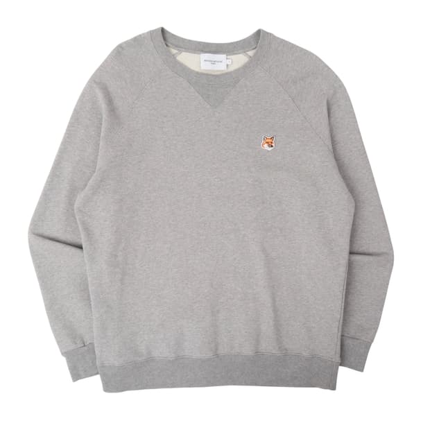 메종키츠네 그레이 폭스 패치 스웻셔츠