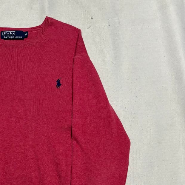 M 폴로랄프로렌 네이비 포니 핑크 울 니트
