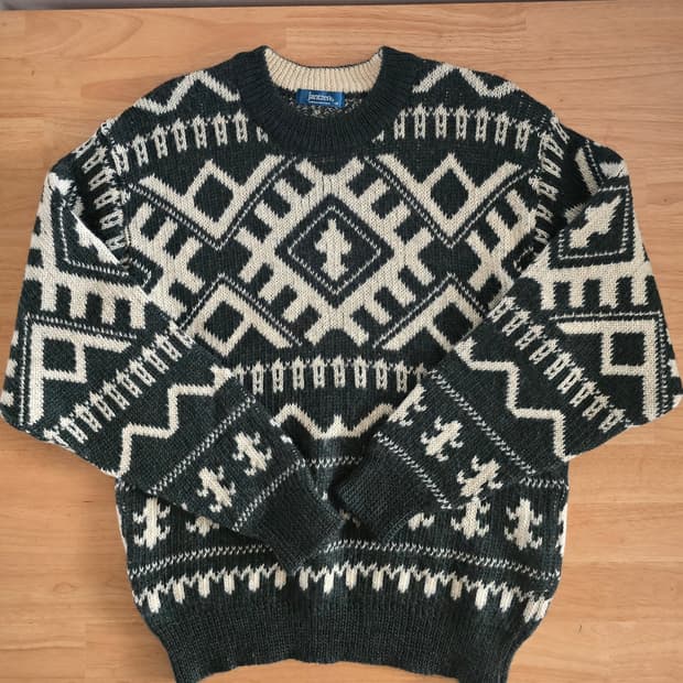 Jantzen 빈티지 울마크 에스닉 니트 