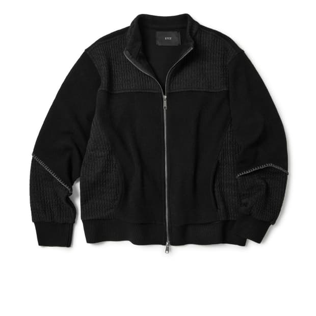 ETCE 스모킹 니트 블랙 집업 자켓 m