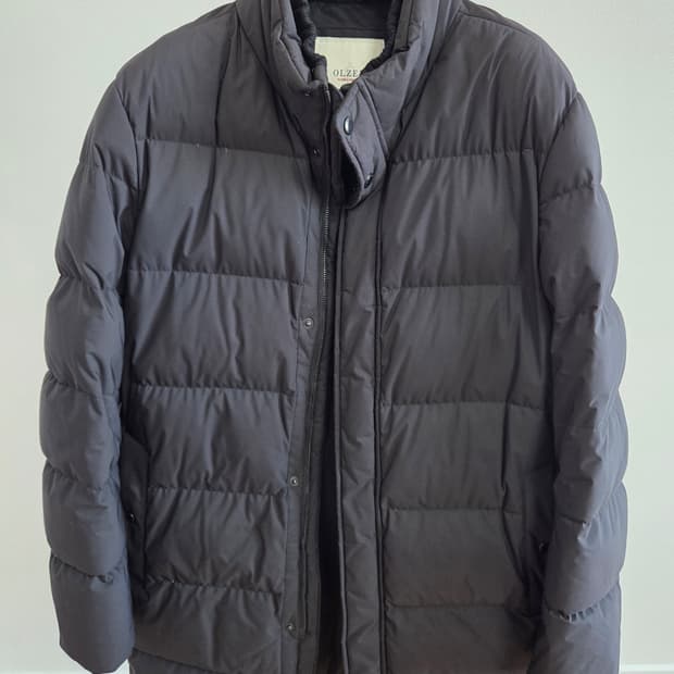 올젠 구스다운 블랙 패딩코트 100