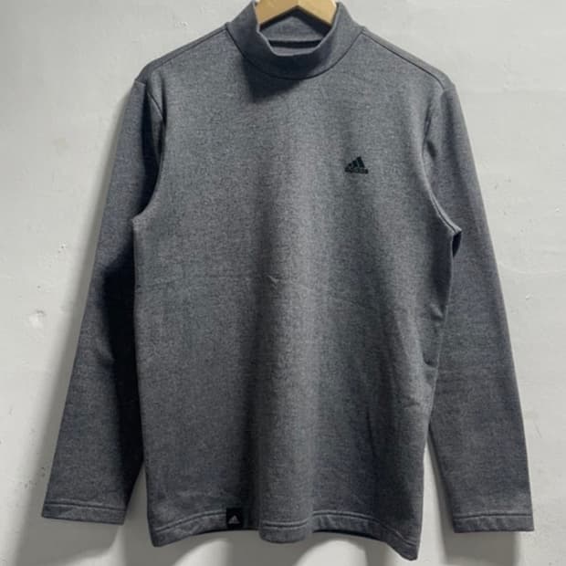 아디다스 기모 목폴라 긴팔 티셔츠 회색 골프웨어