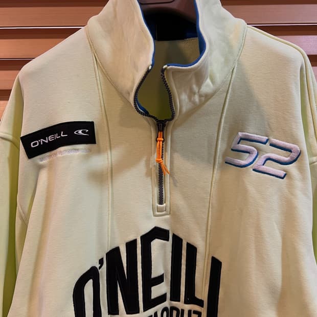 오닐 O'NEILL 남성 형광옐로우 반집업티셔츠 긴팔티셔츠