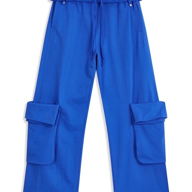 OPENYY ROLLED WAIST SWEAT CARGO PANTS