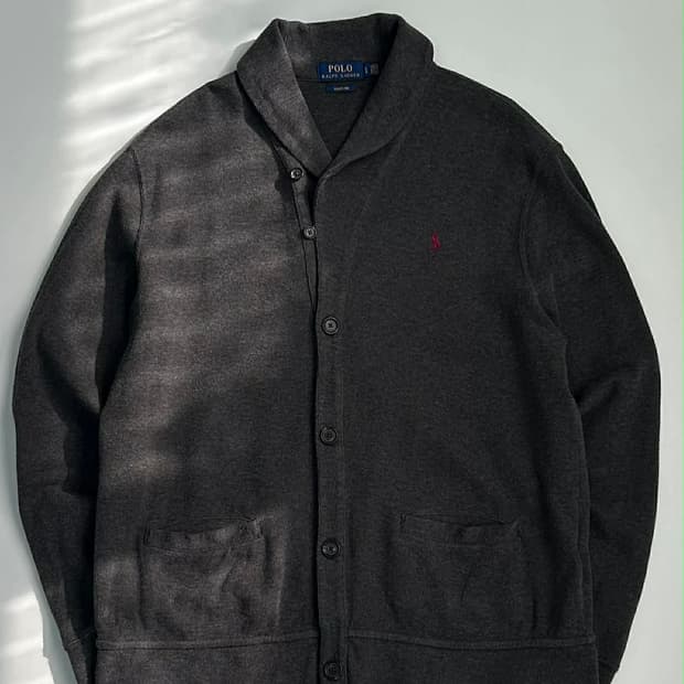 [L] 폴로 랄프로렌 에스테이트 립 숄카라 코튼 가디건